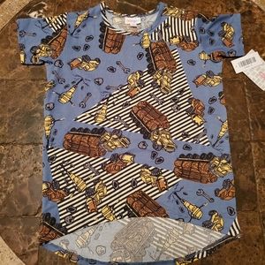 5/25 LuLaroe Gracie Kids Shirt Trucks & Wrenches 8 NWT